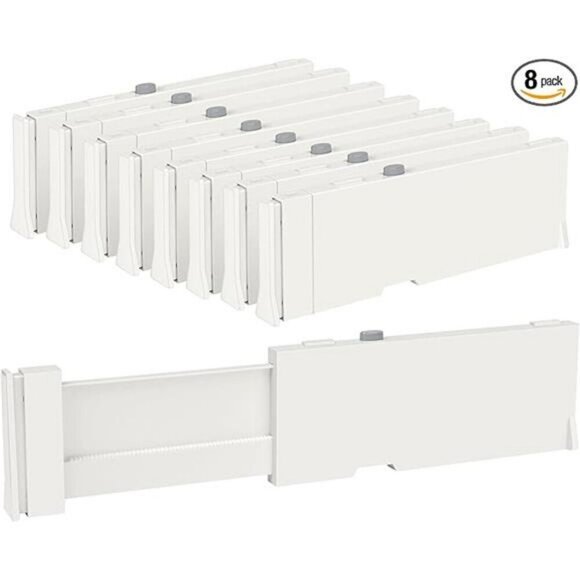 Adjustable Drawer Dividers 8 Pack Expandable Closet Dresser Organizer Set - Picture 7 of 7